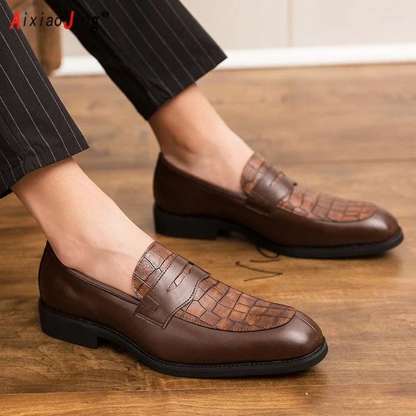 Chaussures décontractées pour hommes, mocassins d'automne en cuir véritable, bureau formel, confortables et à la mode
