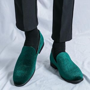 Zapatos informales para hombre, vestido clásico para hombre, bloque de negocios, azul, verde, gamuza para oficina, fiesta, boda, Oxfords, tallas 38-46