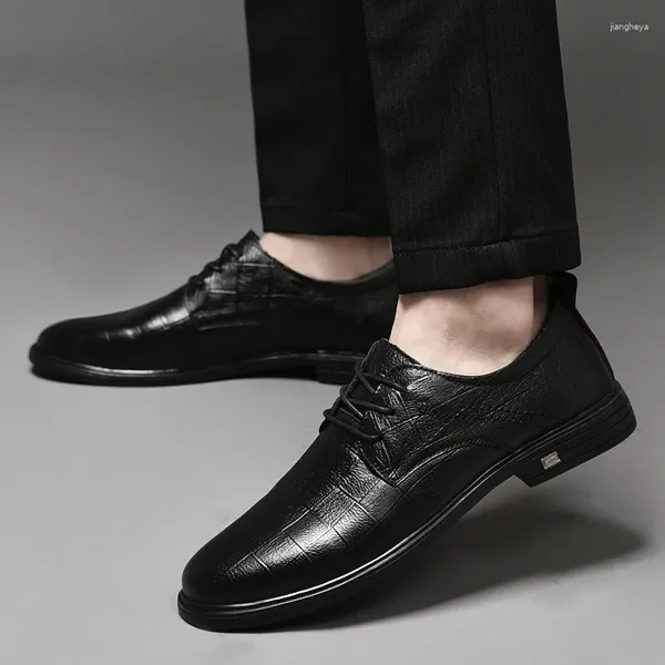 Zapatos Casuales Moda para Hombres Senior Formal Negociación de Negocios Fiesta de Bodas Alta Calidad Cómodo Versátil Con Cordones Tacón Bajo Oxford