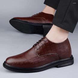 Chaussures décontractées pour hommes, augmentation de la hauteur de 8cm, été, intérieur en cuir de 10cm, véritable Business formel, grande tête