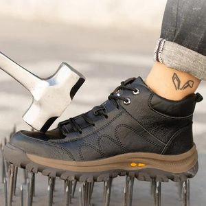 Chaussures décontractées pour hommes, Protection du travail, embout en acier, perçage Anti-écrasement, résistant aux étincelles et Protection de sécurité pour le soudage