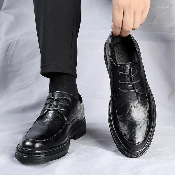 Zapatos casuales de cuero tendencias de moda de cuero para hombres boda oxford negocio citas fiestas de la oficina comodidad versátil