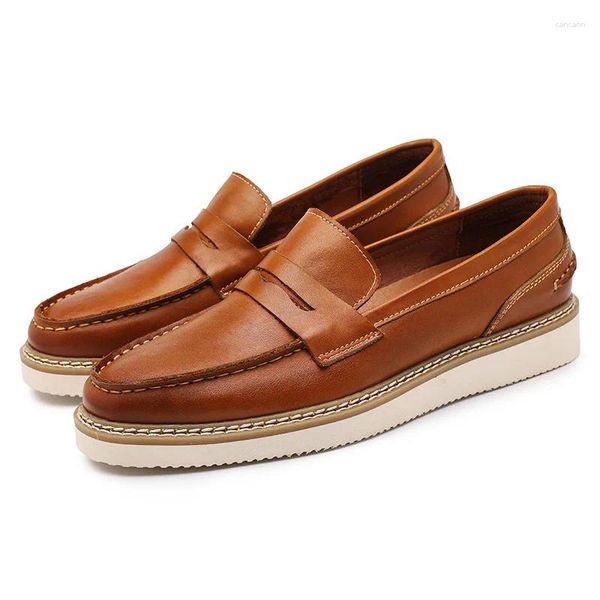 Zapatos casuales mocasines para hombres transpirables cuidadas de vaca moda