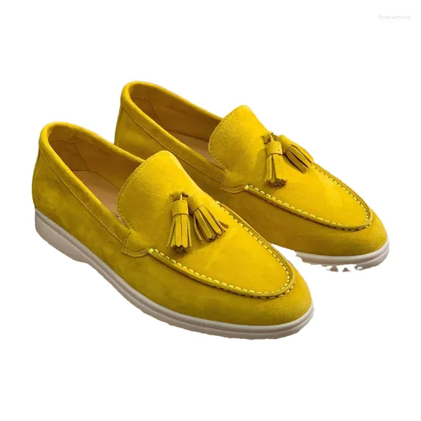 Zapatos informales Mocasines para hombre Ante marrón Señora Paseo de verano Pisos para mujer Suela suave Mocasines sin cordones Conducción Gorro Vestido