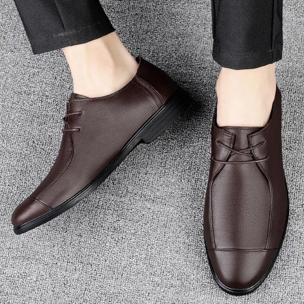 Chaussures décontractées Real Cuir Business Office Office de mariage Tendances de la mode Fashion Coucles polyvalents confortables