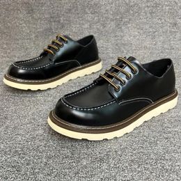 Casual schoenen heren single schoen werk kleding laag koehide mannen ademen luie laag gesneden enkel laarzen heren werkkleding