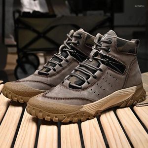 Chaussures décontractées pour hommes à l'épreuve des hommes Sports élevés et confortables avec un réel cuir en cachemire