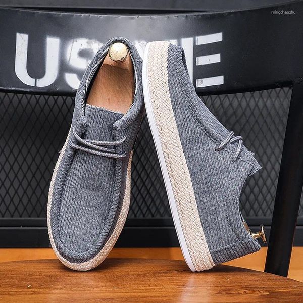 Zapatos casuales Summer para hombres transpirables perezosos tela versátil de tela de vela de navegación Sweat-Absorbant 2024