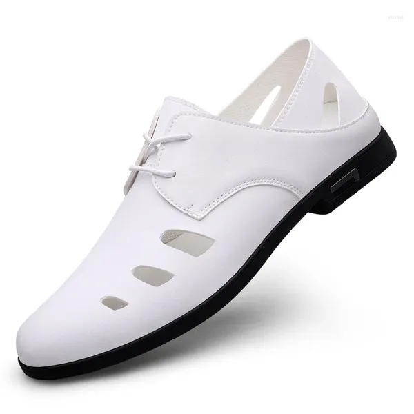 Chaussures décontractées Été masculine Écoute de mode Fashion Cuir Comfort Doux Sole Sole Breffe-Baspire sans glissement Léger plus taille