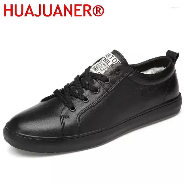 Zapatos informales para hombre, zapatillas de deporte de invierno con piel de vaca, cuero dividido, diseñador de ocio, zapatillas de felpa de lujo para primavera