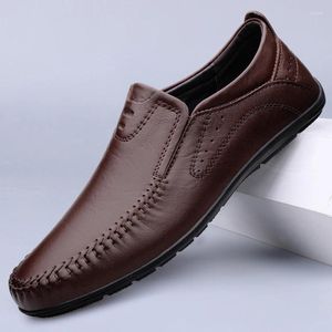 Chaussures décontractées Men Slip on Fashion Locs italiens authentiques en cuir oxford pour les mocassins à la mode formels