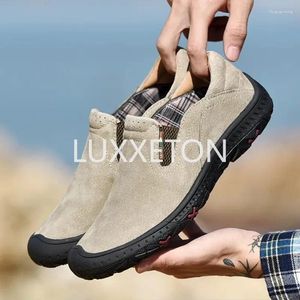 Chaussures décontractées Sneakers Mandis en cuir confortable Ligne de conduite pour hommes sur les mocassins à la main les chaussures de marche respirantes