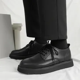 Chaussures décontractées hommes printemps automne bottes en cuir mode cheville homme d'affaires à lacets gros travail grande taille 38-46