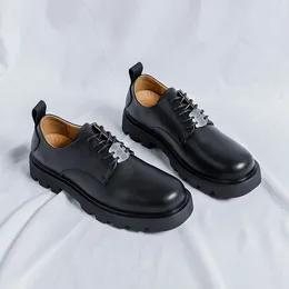 Chaussures décontractées pour hommes, Streetwear, mode Vintage, semelle épaisse, styliste, augmentation, robe de mariée, fête