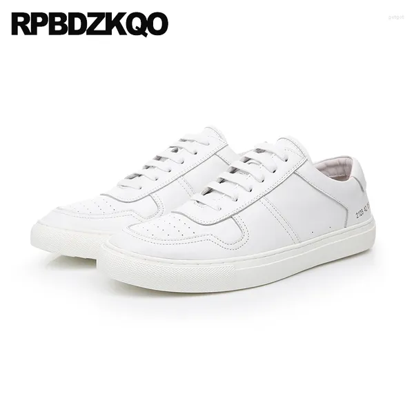 Chaussures décontractées hommes tendance célèbre cuir véritable Skate athlétique imprimé appartements baskets formateurs respirant Sport bout rond marque à lacets