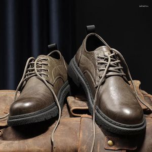 Casual schoenen mannen Wed Dress Shoe veterbedrijf Oxfords Point Toe kantoor formeel voor mannelijk designer merk echt leer