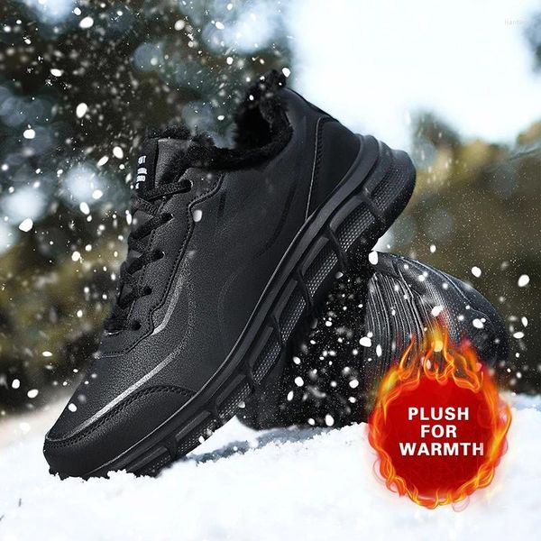 Zapatos informales hombres Invierno tibio tibio liviano suave de algodón de algodón de algodón de algodón impermeable al aire libre