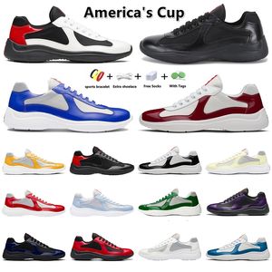 Chaussures décontractées Hommes Femmes Americas Cup XL Designer Baskets en cuir de haute qualité en cuir verni Baskets plates Blanc Noir Ruban à lacets Chaussures de sport de course en plein air