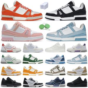 Casual Schoenen Heren Dames Luxe Designer Platte Sneaker Leer Veters Fluweel Suède Zwart Wit Roze Blauw Geel Groen Oranje Platform Heren Trainer Sport Sneakers 36-45