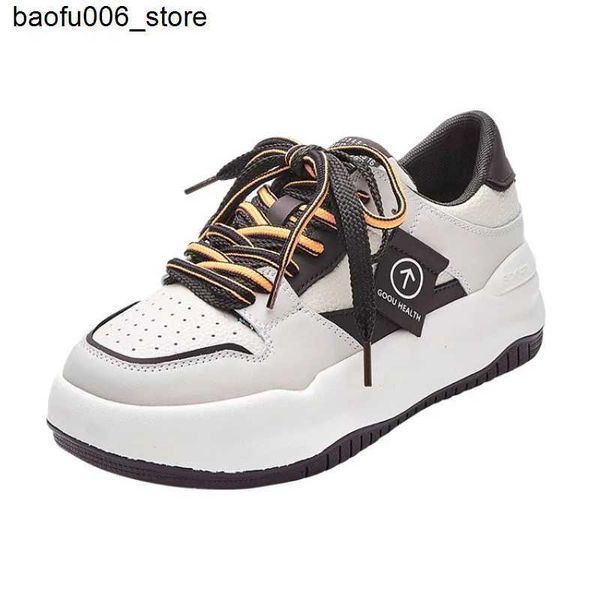 Zapatos informales Zapatos de ocio de cuero para hombre y mujer, cordones deportivos informales con cordones Q240320