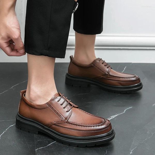 Zapatos informales para hombre, vestido negro, cuero Original Formal, piel italiana para hombre, zapato elegante de negocios Social de lujo para hombre