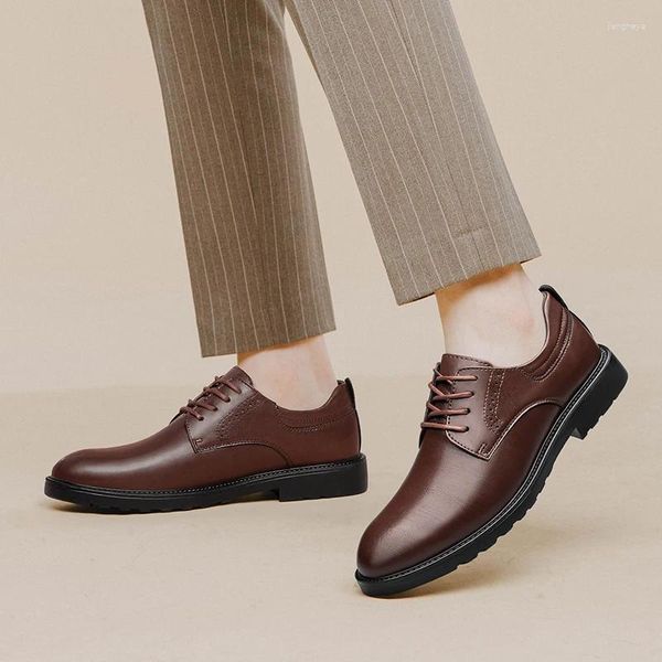 Zapatos casuales vestidos para hombres de cuero original de cuero original piel italiana para hombres elegantes negocios de lujo