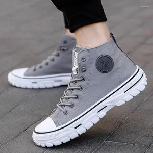 Chaussures décontractées pour hommes High-Top To-top Fashion Men Tennis Grey Black Breathable Sport Sneakers Male Traineur Skateboard Trend 44