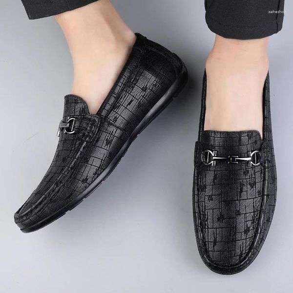 Chaussures décontractées Mandons masculins en cuir authentique adulte mâle de haute qualité mocassin mocassin doux non glissé