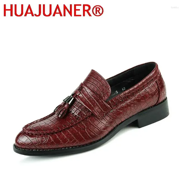 Chaussures décontractées pour hommes mots en cuir pour hommes bas haut élégantes club classique de motif de crocodile formel slip sur oxford