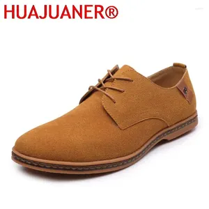 Chaussures décontractées Homme Oxford Suede hommes robe en cuir lacet up plates masculins confortables Landes de chaussures à grande taille 39-48