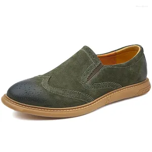 Zapatos casuales para hombres resbalones en la marca de mocasines de gamuza masculina.