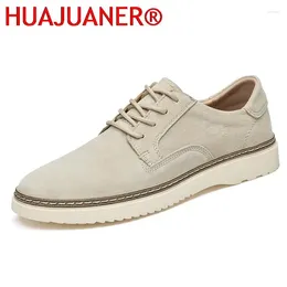 Chaussures décontractées hommes daim cuir véritable baskets angleterre mode affaires luxe Flexible antidérapant confortable papa Sheos hommes