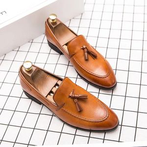 Chaussures décontractées hommes gland en cuir italien robe formelle chaussures de bureau mode élégant Oxford pour hommes