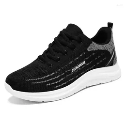 Casual schoenen heren trendy gebreide ademende lichtgewicht comfortabele sneakers voor het uitvoeren van jogging slijtage-resistente niet-sport A368