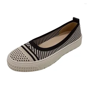 Casual schoenen gaas loafers dames stretch stof plat ballet light square teen luxery dames