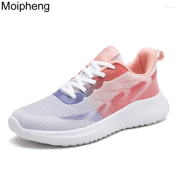 Chaussures décontractées Moipheng baskets femmes été maille respirant antidérapant course sport à lacets solide plate-forme dames formateurs