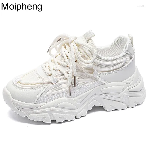 Chaussures décontractées Moipheng femmes maille respirant plate-forme baskets dame en plein air léger blanc Tenis sport marche Sneaker