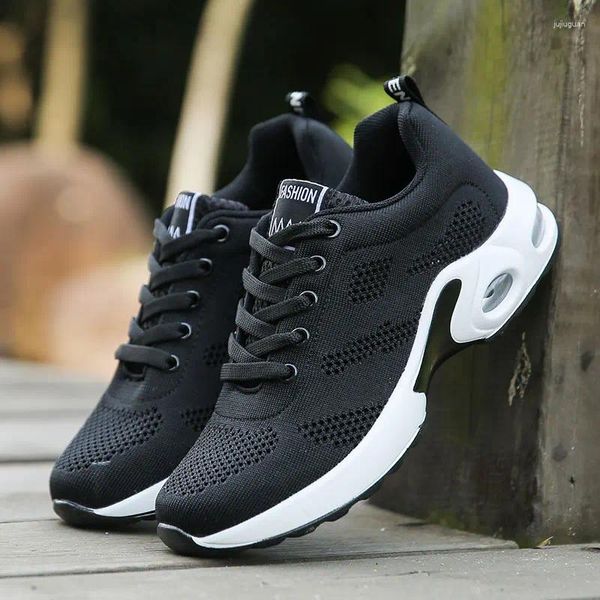 Zapatos informales MWY, fondo suave con cordones, telas voladoras transpirables para mujer, zapatillas de deporte para estudiantes, Tenis informales para mujer