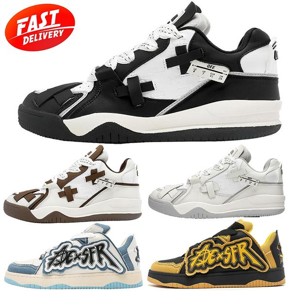 Chaussures décontractées Niche Design Pain Chaussures hommes Chaussures Femmes Hiver Nouvelles chaussures de skateboard Sandal Brown Noir blanc National Tide Hip-Hop Board Chaussures