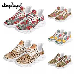 Chaussures décontractées Noisydesigns Brewable Mesh Summer femme léopard avec imprimés floraux confortables plate-forme 2024 extérieur sport