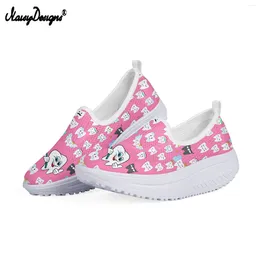 Chaussures décontractées Noisydesignens Cartoon Tooth Printing Brand Design Mesh Swing For Women Mesdames confortable Marchez des zapatos sans glissement