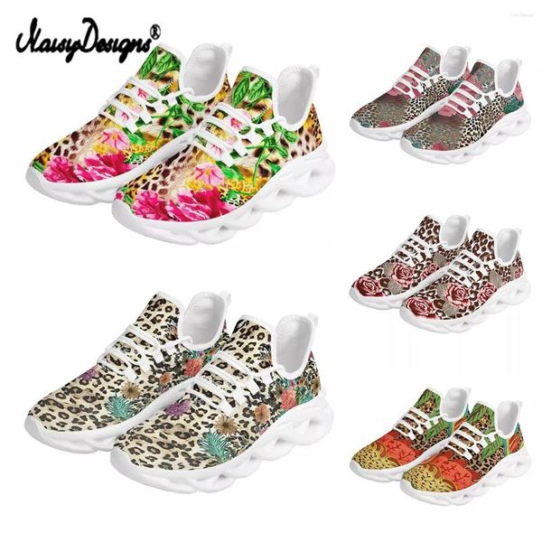 Chaussures décontractées Noisydesigns Sneakers Femmes Leopard Floral LEUCES IMPRESS