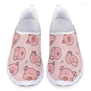 Chaussures décontractées allaitement pour femmes dessin animé moes de motif de motif de femme slip sur plate