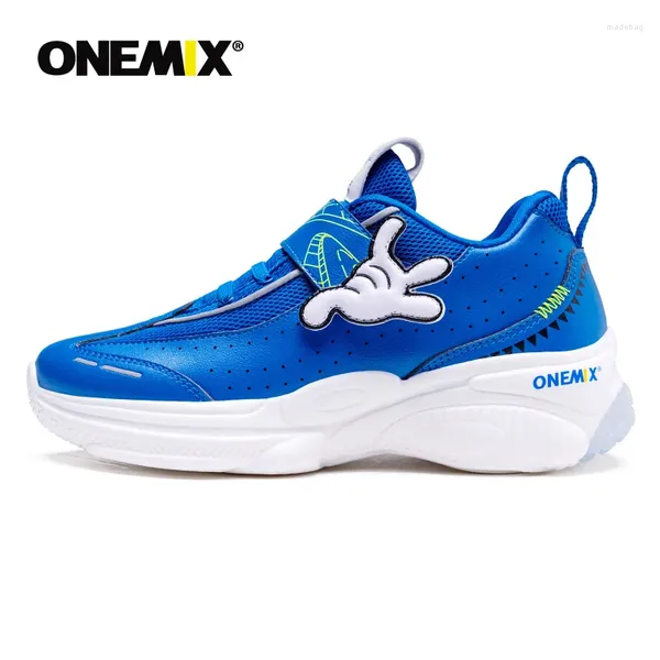 Chaussures décontractées ONEMIX 2024 Arrivée orthopédique pour enfants avec soutien de la voûte plantaire correctrice en cuir baskets garçons course