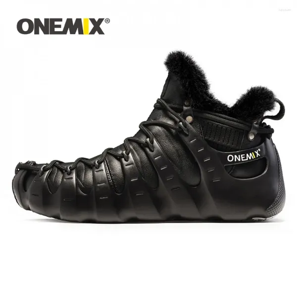 Chaussures décontractées Bottes d'hiver Onemix pour les hommes Walking Femmes Chaussure de trekking d'extérieur sans collet d'automne