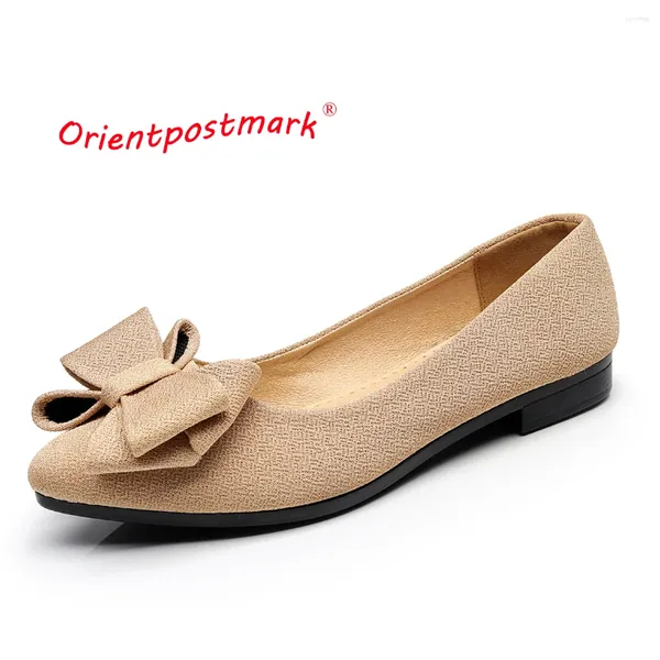 Chaussures décontractées Orientpostmark femmes ballerines bateau enceinte pour tissu de travail mocassins doux sans lacet