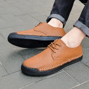 Chaussures décontractées Springs Outdoor Mens en cuir souple Oxford Shoe Lace Up Up Comfort Quality Mandis conduisant des mocassins