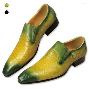 Casual schoenen Oxfords full-korrel leer voor mannen slip-on monnik luxe heren sociale schoenenjurk Schuhe Herren Green