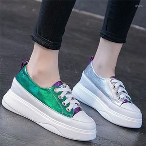 Casual schoenen Oxfords dames koe leer platform mode sneakers trainer laarzen midden hak chunky klimplanten rond teen wandelschoen