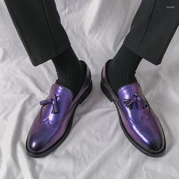 Chaussures décontractées mocassins de fête hommes mode gland formel affaires Slip-on confortable hommes en cuir luxe grâce